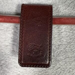 Il Bisonte Money Clip Mens One Size Brown Leather Folding Mini Wallet Made Italy